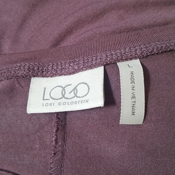 LOGO by Lori Goldstein L knit top w/chiffon back - Picture 7 of 7
